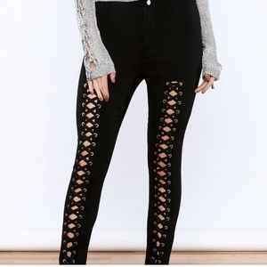 Lace up pants